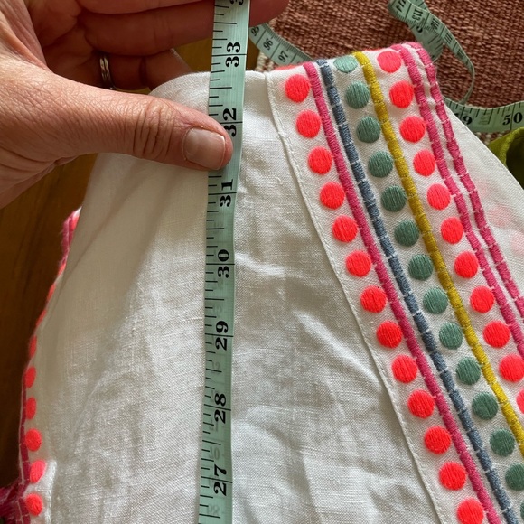 Boden White Linen Embroidered Swim Cover - Picture 10 of 12